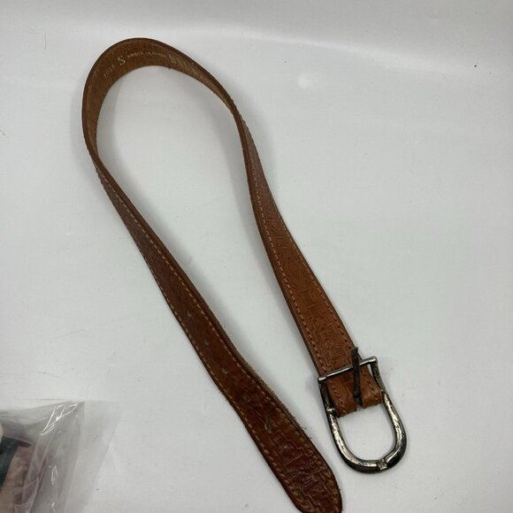 Dalmy's Bridle Leather Belt Womens S Tooled Brown Equestrian - Picture 4 of 8